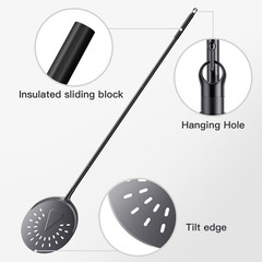 Turning Pizza Peel, 9 Inch Aluminum Perforated Peel with Detachable 33 or 48 Inc
