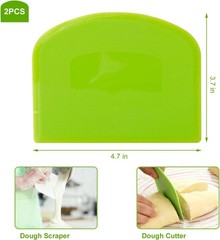 Dough Cutter Dual Sided Flexible Plastic Bowl Scraper for Bread Pizza Pastry