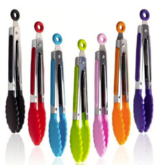 1pc 7-Inch Small Kitchen Tongs – Heat Resistant Nylon Tips – NEW