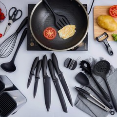 Kitchen Utensils Set 18-Piece Cooking Tools Sharp Knives Stainless Steel Holder