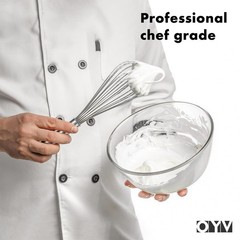 Stainless Steel Whisk 10 Inch Ergonomic Handle Dishwasher Safe Kitchen Tool