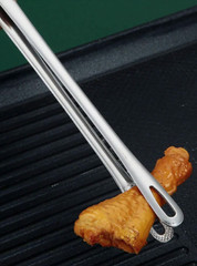 1pc Stainless Steel Food Tongs – Long Handle, Non-Slip BBQ & Kitchen Tool – NEW