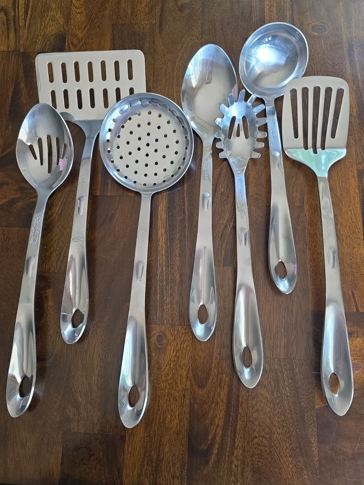 Wolfgang Puck Stainless Steel Kitchen Utensil’s Lot Of 7 NEW!!!