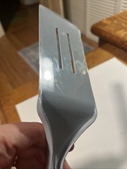 VTG Unbranded Foley-like 2 Slot Nylon Spatula Blue/Gray Slant Edge Angled Prop