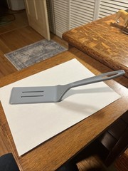 VTG Unbranded Foley-like 2 Slot Nylon Spatula Blue/Gray Slant Edge Angled Prop