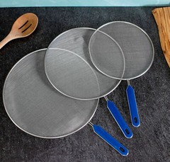 Stainless Steel Splatter Screen Guard Set of 3 – 8″, 10″ and 11″ Cooking Shield 