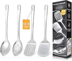 4 Pcs Cooking Utensils Set, Stainless Steel Kitchen Utensils, Heat Resistant …