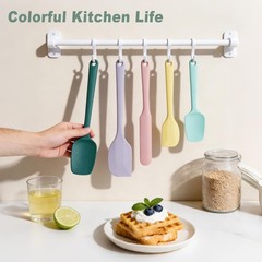 Silicone Spatula Set of 5, Food Grade Rubber Spatulas for Baking, Scraping, High