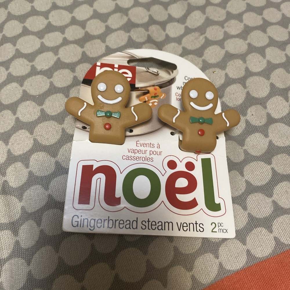 Noël Joie Gingerbread Steam Vents BPA Free Dishwasher Safe Christmas Kitchen New