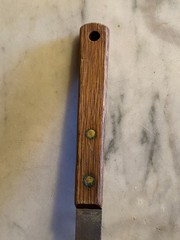 Vintage MCM Stainless Steel Spatula Wood Handle Made in Japan Unbranded 12″