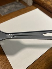 VTG Unbranded Foley-like 2 Slot Nylon Spatula Blue/Gray Slant Edge Angled Prop