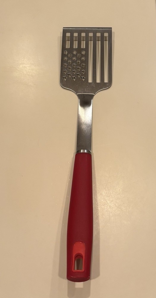 Star Spangled Spatula 17” Long American Flag Spatula For Grilling Red Handle