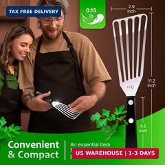 MIU Fish Spatula Stainless Steel, Flexible, Polished Metal, Corrosion Resistant,