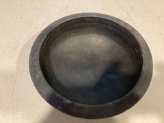 Vintage Hand Carved Black Soapstone Bowl – Decorative Round Stone Dish 8”