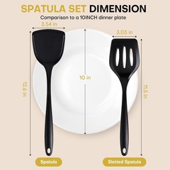 3 Pieces Spatula, Pacifier-Grade Silicone Spatulas Set Heat Resistant 600℉ for