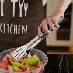 Stainless Steel Steak Clamp Food Bread Meat Clip Tongs BBQ Kitchen Cooking Tools
