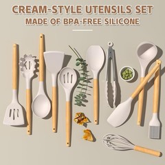 Umite Chef Kitchen Cooking Utensils Set 33 pcs Non Stick Silicone Cooking