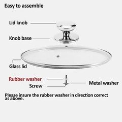 Tempered Glass Lid for Frying Pan Skillets 11″ 12″ Stainless Replacement Cover