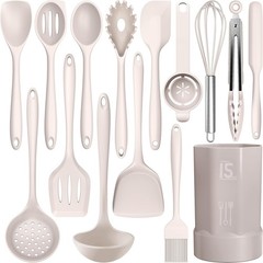 Silicone Cooking Utensils Set Heat Resistant 446°F Kitchen Tools BPA Free Dis…
