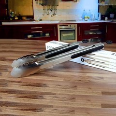 Hotec Stainless Steel Kitchen Tongs Set of 2 – 9″ 2 pack: 9, 12 inch, Silver
