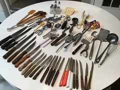 Bundled Lot ~50+ Kitchen Cooking Serving Utensils Tools Gadgets Knives etc.