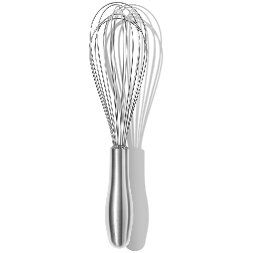 Stainless Steel Whisk 10 Inch Ergonomic Handle Dishwasher Safe Kitchen Tool