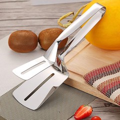 Kitchen Stainless Steel Steak Clamp Food Clip Tongs Bread Meat BBQ Cooking Tool