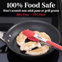 Durable Stainless Steel Tongs Set with Silicone Tips – 3 Sizes for BBQ & Salads