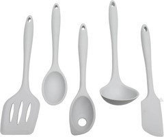 Premium Silicone Cooking Ladle, 11.25 inch, Gray