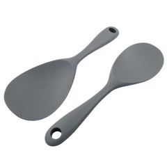 2PCS Silicone Rice Paddle, Non Stick Rice Spoon Scooper, Heat Resista.