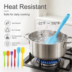 LeviLevo 6-Piece Silicone Spatula Set Heat Resistant Dishwasher Safe