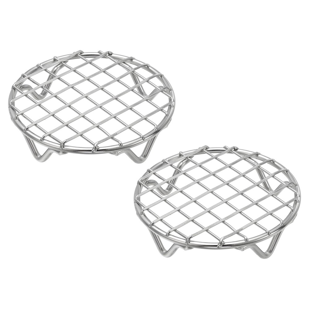2Pcs Round Cooking Rack 3.9 Inch Dia for Cooking Silver