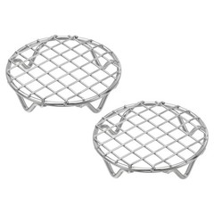 2Pcs Round Cooking Rack 3.9 Inch Dia for Cooking Silver