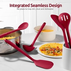 Silicone Kitchen Utensil Set High Heat Resistant 13.6in Long Nonstick Cookware