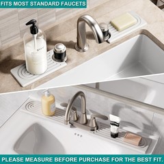 MAGKOTA Stone Faucet Mat for Kitchen Sink – Quick Dry Diatomite Sink Splash G…
