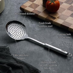 Spider Strainer Skimmer Ladle 2 Pieces, Stainless Steel Kitchen Skimmer
