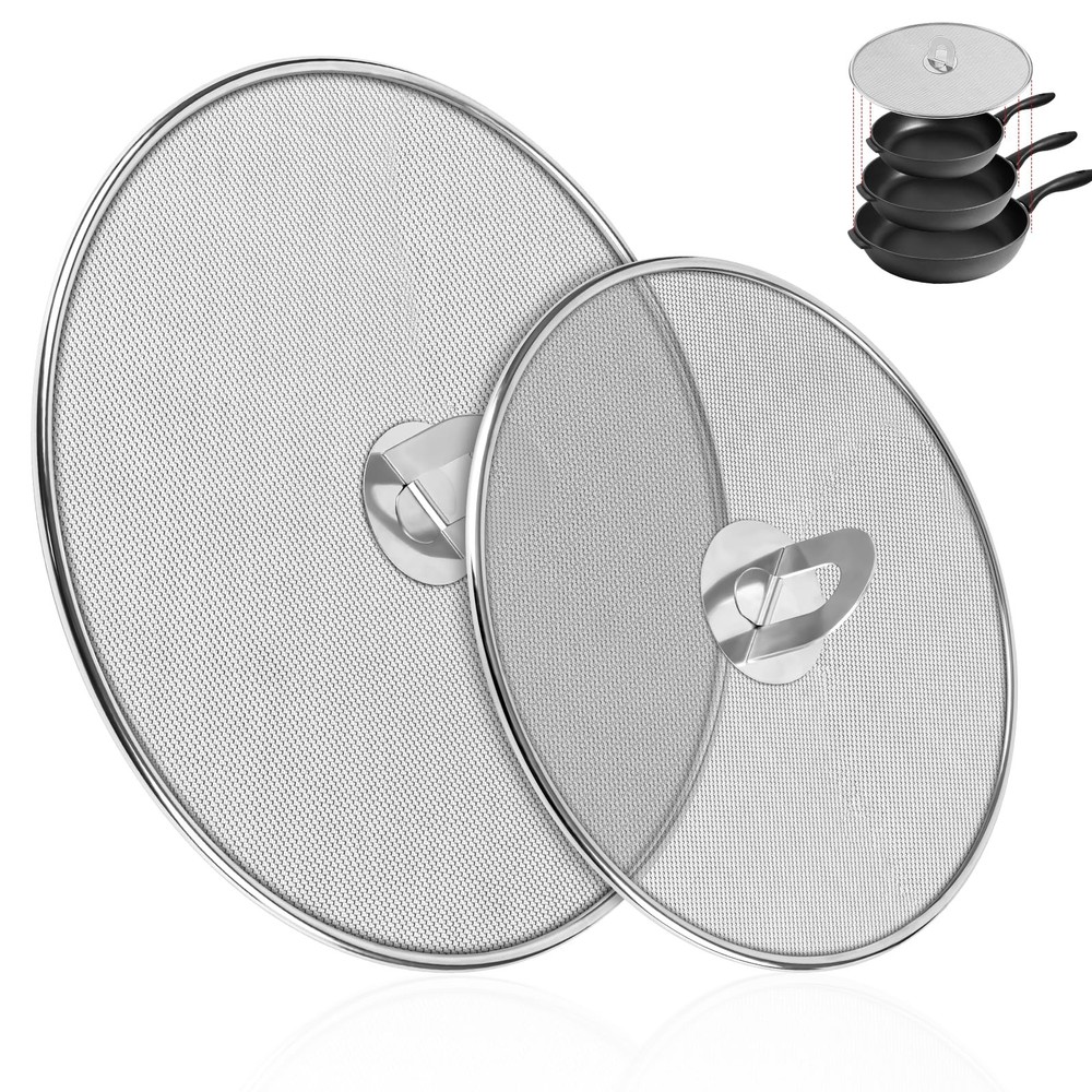 2Pack Splatter Screens for Frying Pan Stainless Steel Grease Splatter Guard …