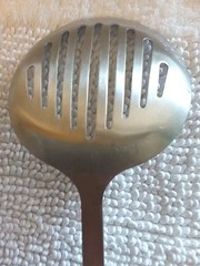 Inox Edelstahl Slotted Spoon 18/10 Stainless 14 Inch Slotted Draining Round
