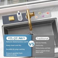 Diatomite Stone Faucet Mat for Kitchen Sink Sink Stone Quick Dry Around Fauce…