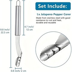 Stainless Steel Round Tube pepper corer – Kitchen Cooking Utensils piece – 1pc