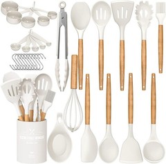 Kitchen Cooking Utensils Set, 33 pcs Non-stick Silicone Cooking Kitchen Utens…