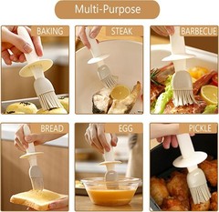 Sauce and Oil Bottle with Silicone Brush for Cooking BBQ Kitchen – 6.8oz