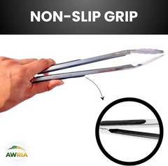 Silicone Tongs for Cooking Kitchen Tongs with Silicone Tips | 9″ & 12″ Cookin…