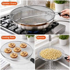 Splatter Screen for Frying Pan 13 Inch – Stainless Steel Grease Splatter Guard –