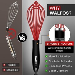 Silicone Whisk Set Non Scratch Heat Resistant Kitchen Whisks 4pcs