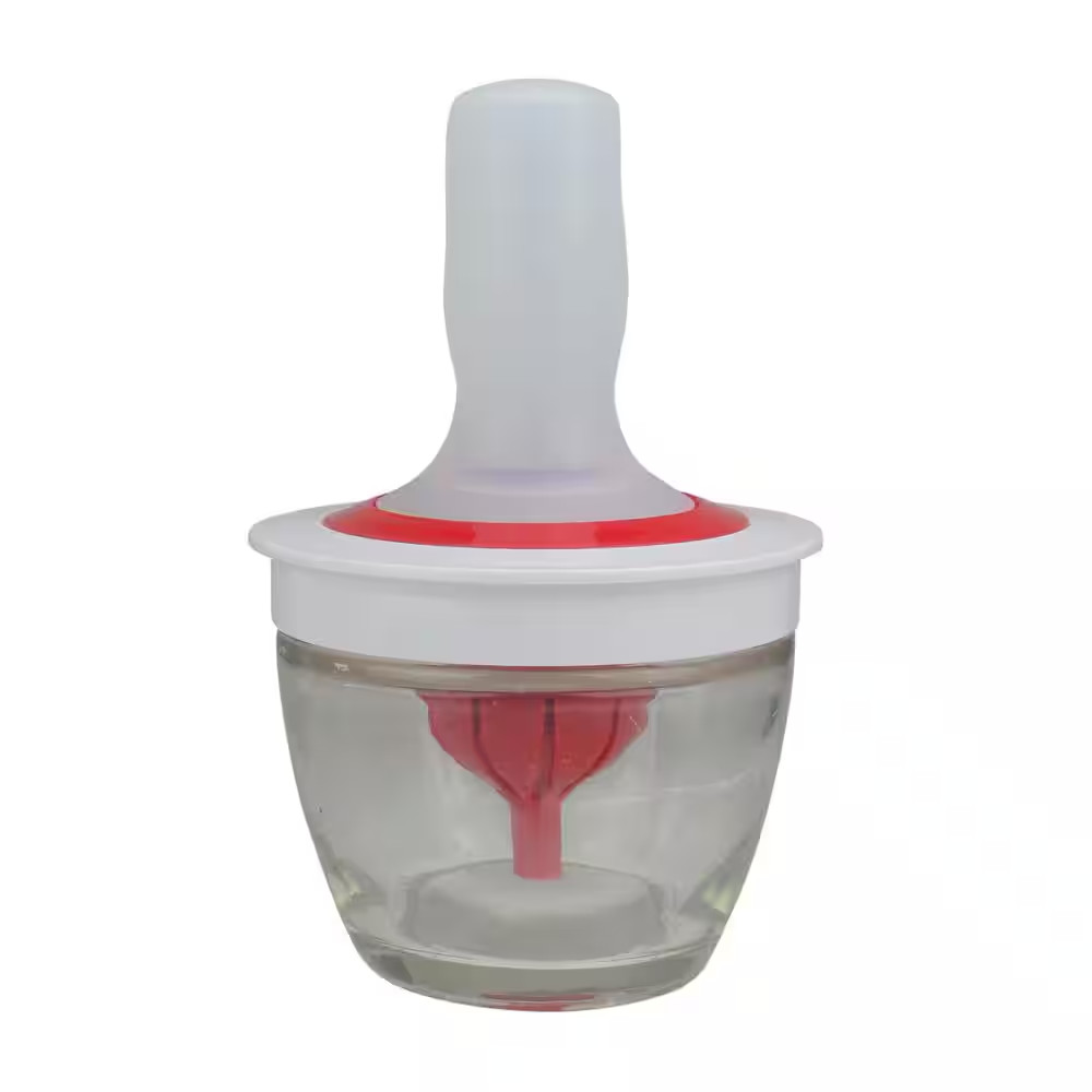 6 In. Red and White Silicone Basting Brush and Bowl Set