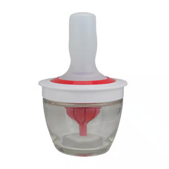 6 In. Red and White Silicone Basting Brush and Bowl Set