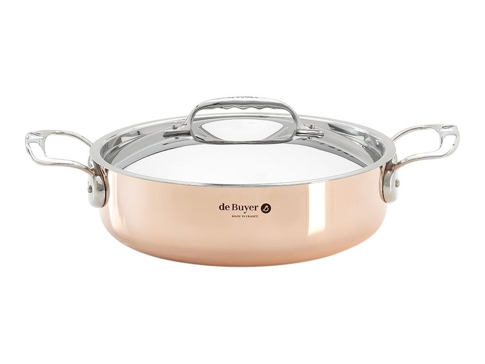 De Buyer Prima Matera low copper/stainless steel pot 24cm induc. Pot / 6241.24
