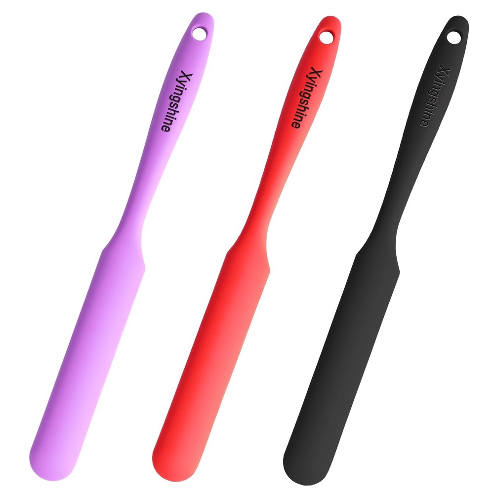 Black, red, and purple 3pcs Jar Spatula, Silicone Jar Spatula Kitchen Spatula…