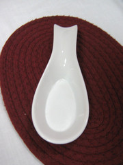 CORNINGWARE TABLEWARE CASUAL CHINA SOLID WHITE CERAMIC SPOON REST
